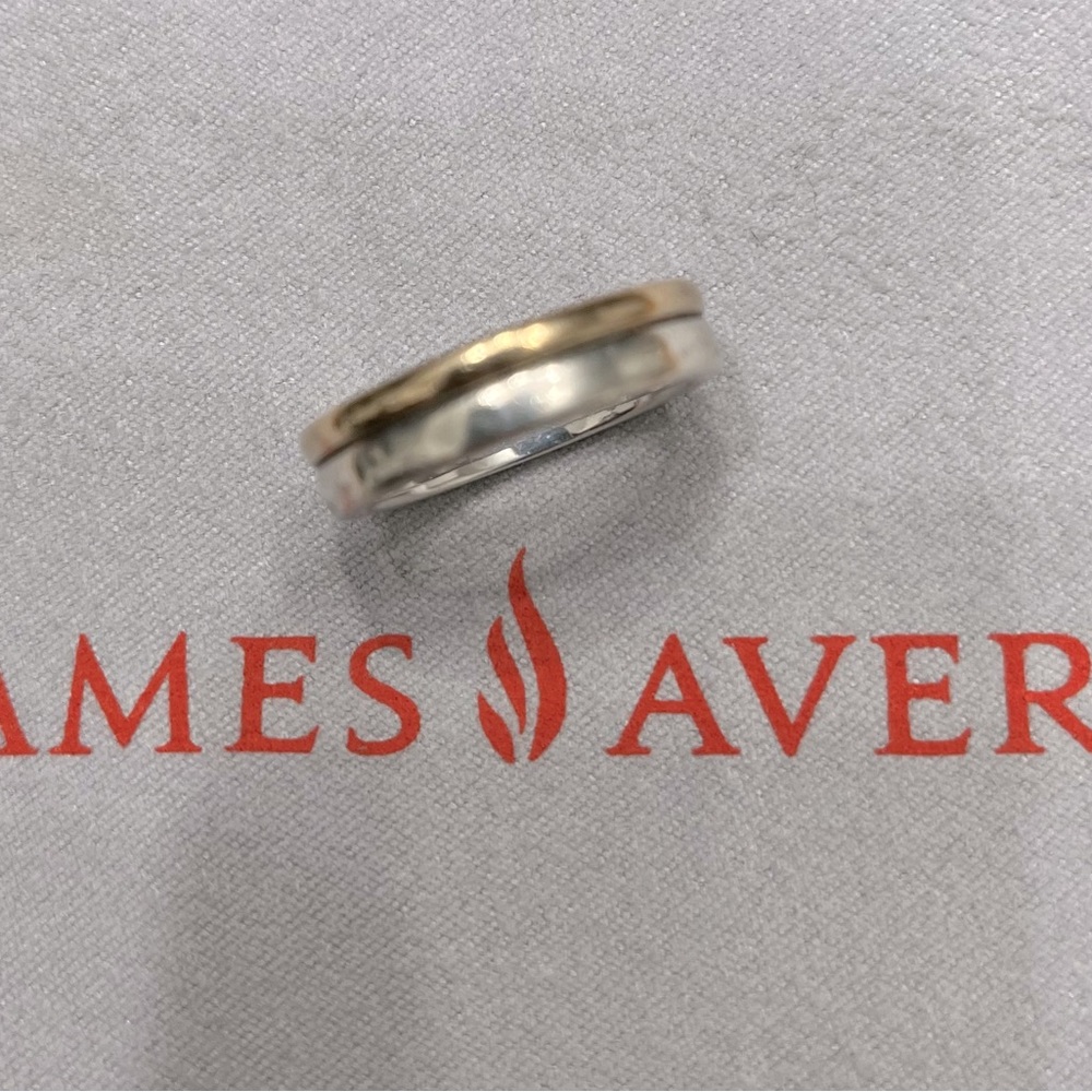 James Avery retired solid silver and gold layered ring